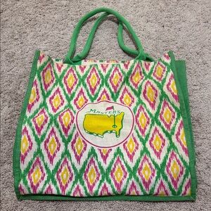 Masters Green and Pink Patterned Tote